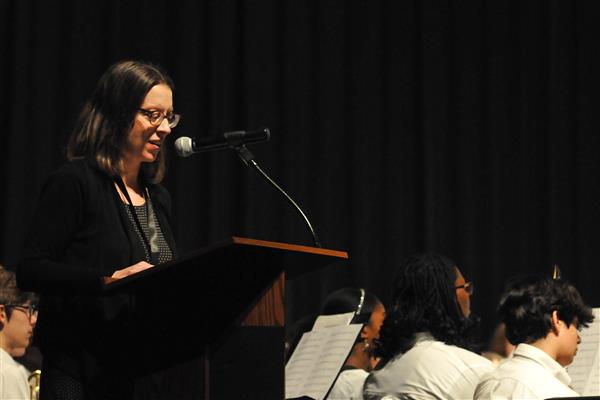 Students performing at the 2023-2024 All County Band Concert